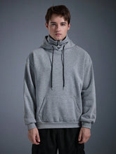 MEN'S CASUAL SOLID COLOR HALF-ZIP HOODED SWEATSHIRT
